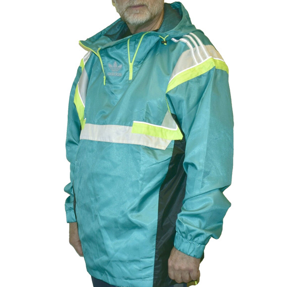 B5 NWT ADIDAS Originals BR8 Shock Green/Carbon Windbreaker Jacket Size XL $120